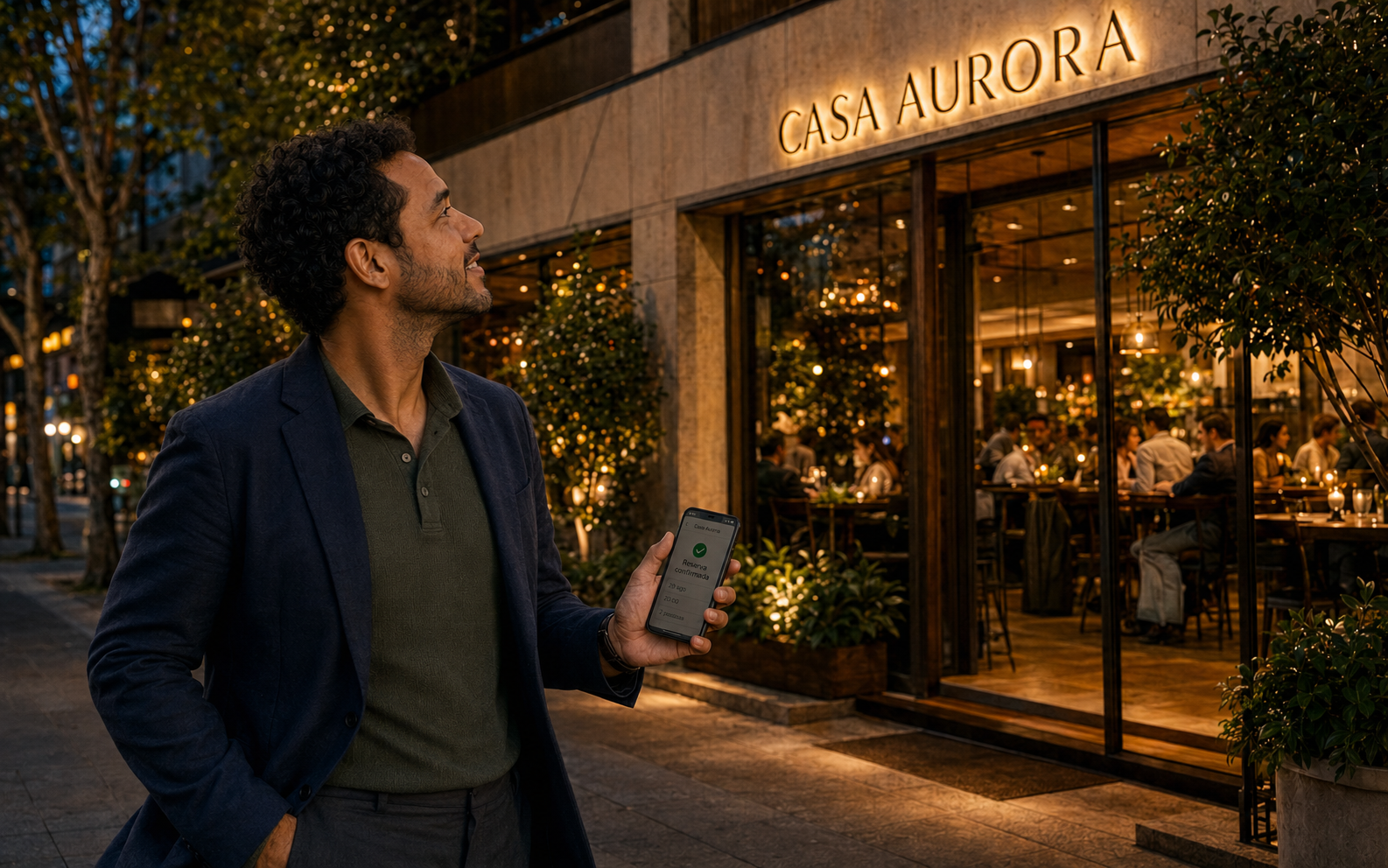 Tela do recurso de reservas do restaurante